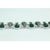 Sterling Silver 925 Bracelet marcasite onyx semi precious Green onyx stones 7.2 inch 